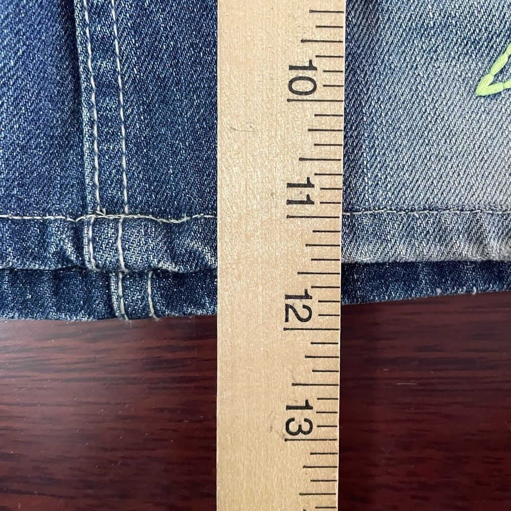 Vtg Y2K Lolita Concert Club Denim Skirt Stars Kawaii Japanese Denim L READ B22 - Picture 9 of 10